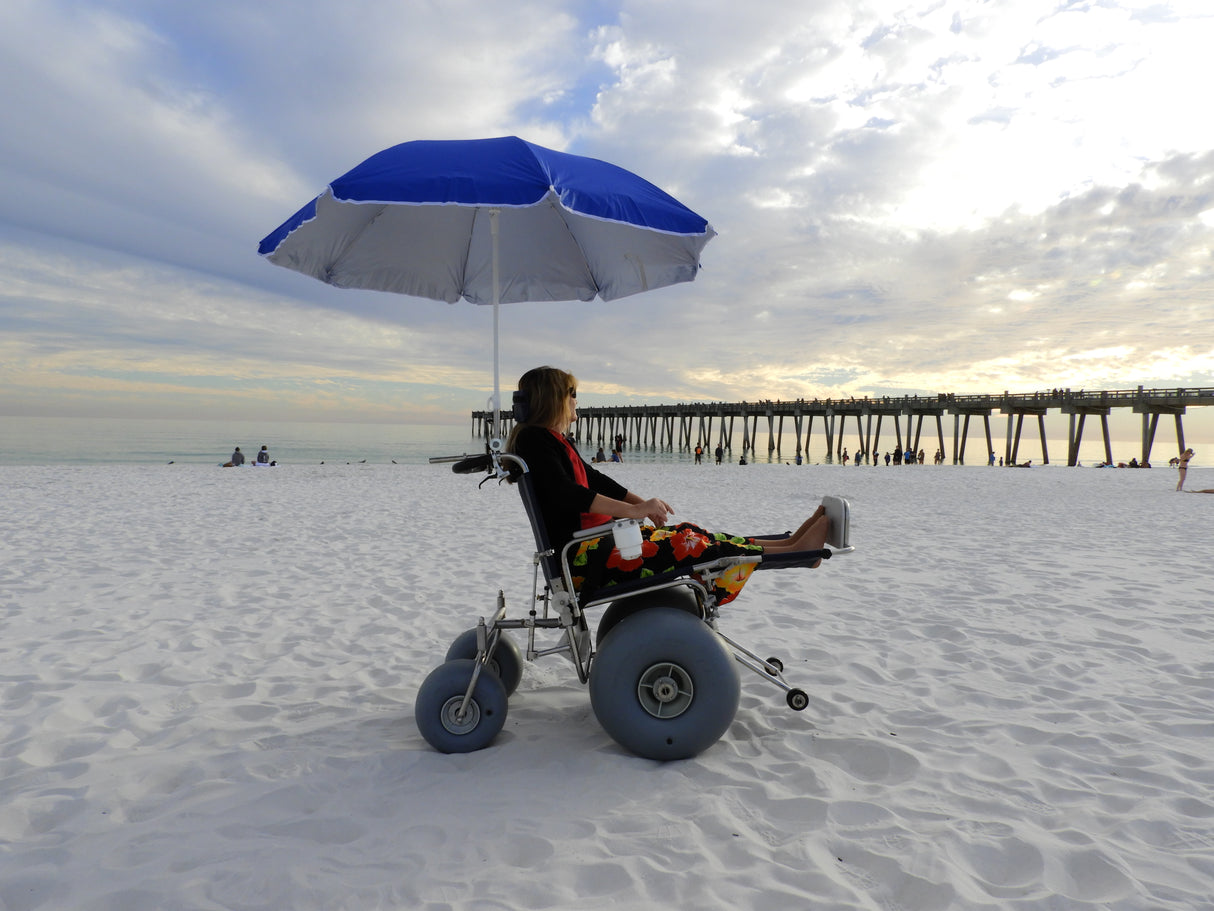 DeBug Elevating Stainless Steel Elevating Legrest Beach Wheelchair