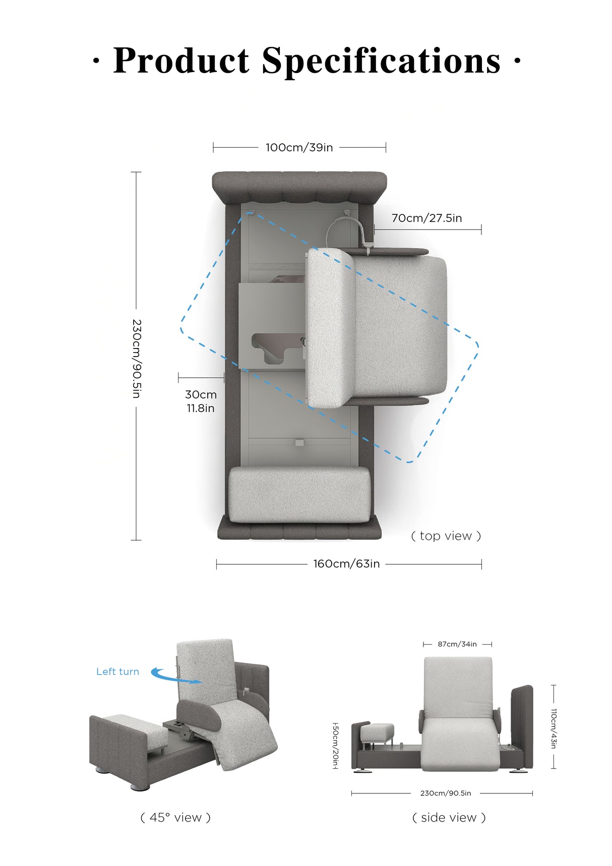 StarSleep Orin Rotating Sit to Stand Hospital Bed with Head and Foot Elevation
