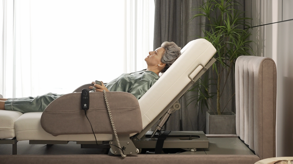 StarSleep Orin Rotating Sit to Stand Hospital Bed with Head and Foot Elevation