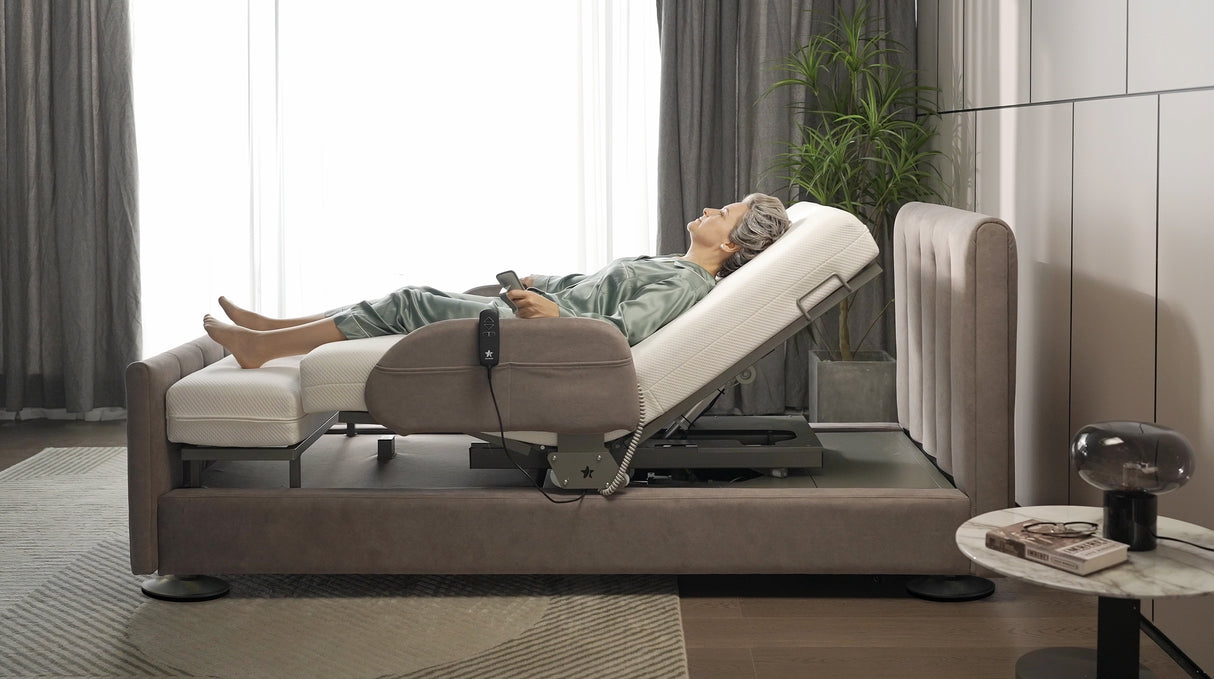 StarSleep Orin Rotating Sit to Stand Hospital Bed with Head and Foot Elevation