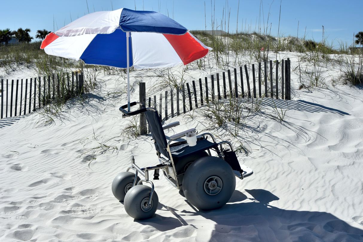 DeBug Fixed Stainless Steel Fixed Legrest Beach Wheelchair